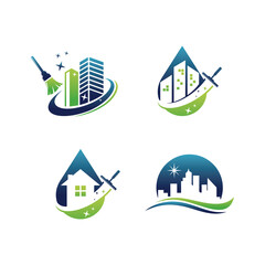 City cleaning, House Cleaning, Cleaning Service Business Logo