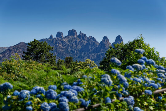 Aiguilles de Bavella massif in spring
