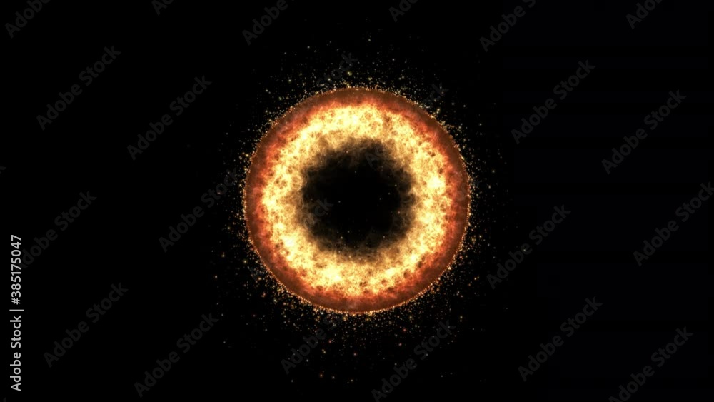Aufkleber fire energy ring glow aura heat haze and particle all around with 3d rendering include alpha path.