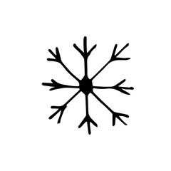 Hand drawn doodle snow flakes.