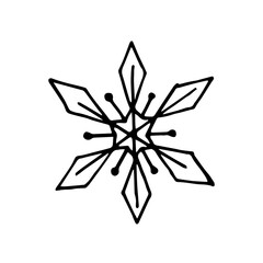 Hand drawn doodle snow flakes.
