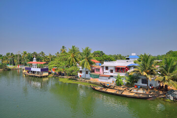 Fototapeta na wymiar Kerala backwaters aerial view