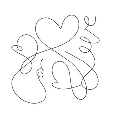 Heart line art illustration for your design
