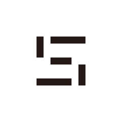 abstract letter S digital symbol geometric line logo vector