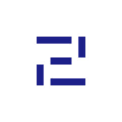 abstract number 2 digital symbol geometric line logo vector