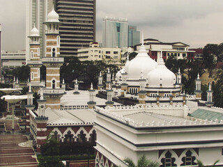 Sultan Abdul Samad Jamek Mosque with dome and minaret.