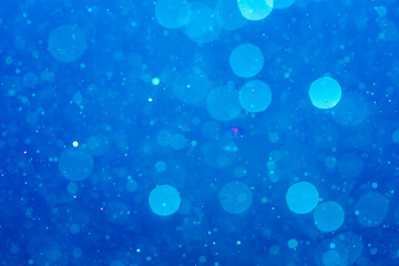 Abstract Blue bokeh defocus by neon lights blur