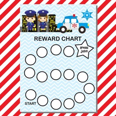 Police Reward Chart Theme for boy or girl