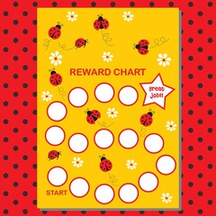 Lady Bug Reward Chart for girl