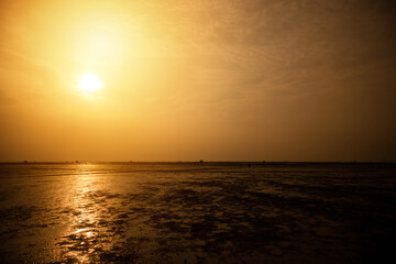 sunset at the sea nature