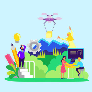 teenager highschool work colaborate making drone