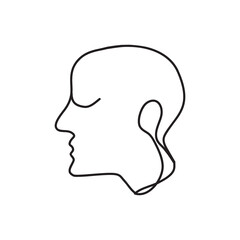 line drawing of head man.