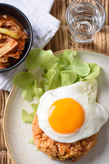 Korean food, Kimchi fried rice with fried egg