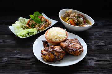 Thai food, Grilled chicken and sticky rice