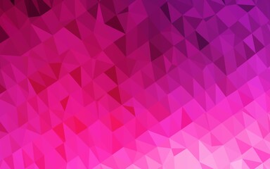 Dark Pink vector shining triangular background.