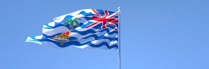 3D rendering of the national flag of British Indian Ocean Territory waving