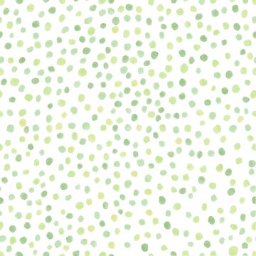 Pattern polka dots green on a white background. Cute illustration for the decor and design of posters, postcards, prints, stickers, invitations, textiles and stationery.