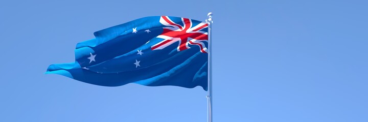 3D rendering of the national flag of Cook Islands waving in the wind