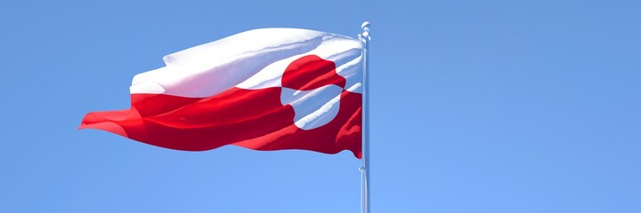 3D rendering of the national flag of Greenland waving in the wind