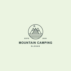 Mountain Camping Logo Design Template