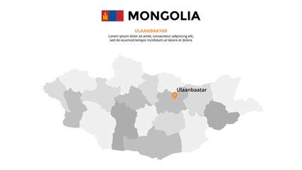 Mongolia vector map infographic template. Slide presentation. Global business marketing concept. Asia country. World transportation geography data. 