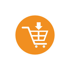 shopping cart with arrow down icon vector illustration
