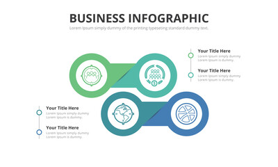 Business data visualization, timeline infographic icon process technology digital marketing presentation 4 option vector template.