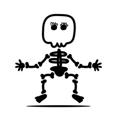 cute Hand drawn skull character. Skull doodle illustration. Vector illustration.  skull, bones for halloween element design.