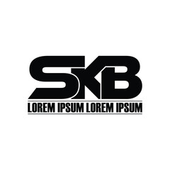 SKB letter monogram logo design vector