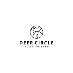 Illustration Creative modern deer animal logo template silhouette Vector 