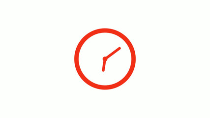 Amazing red color circle clock icon on white background, New clock icon