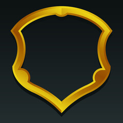 3d line art golden metallic shield frame