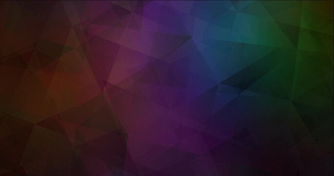 4K looping dark multicolor polygonal video sample. Abstract holographic concept in motion style. Movie for a cell phone. 4096 x 2160, 30 fps. Codec Photo JPEG.