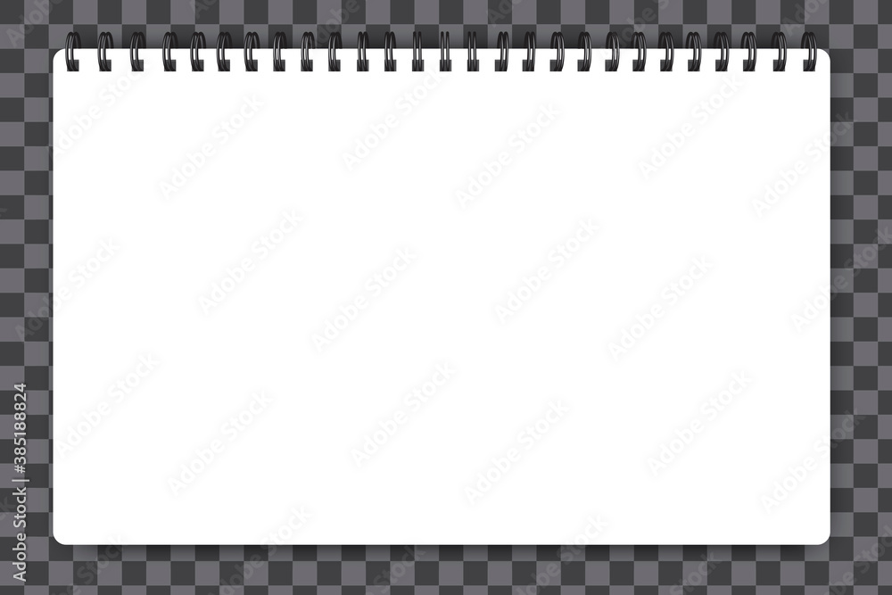 Poster white notebook mockup isolated. notepad spiral horizontal, great design for any purposes. notebook p