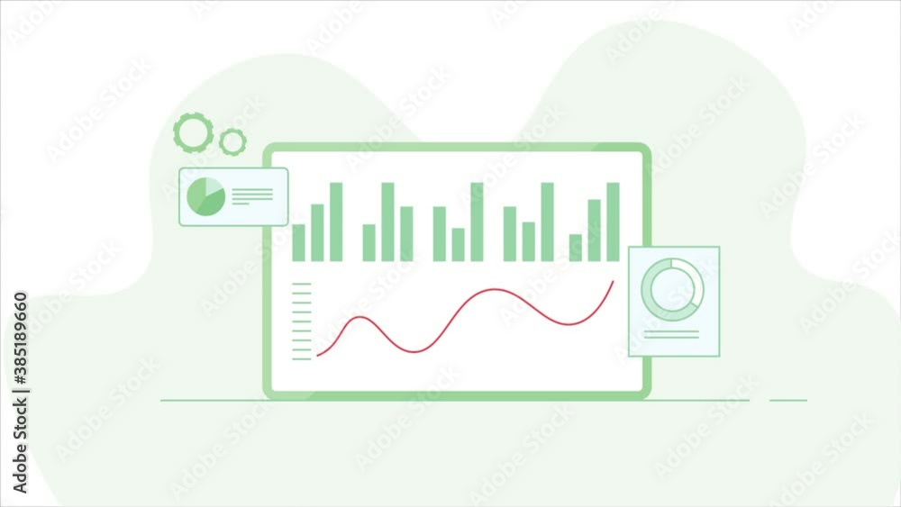Poster financial analysis report on tablet screen. business diagram with graph, chart and document. financi