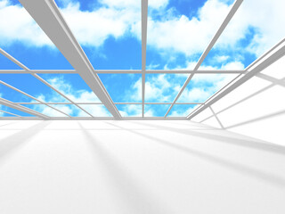 Empty white architecture with sky view