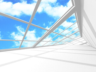 Empty white architecture with sky view