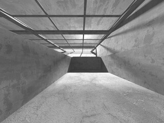 Abstract architecture background. Empty rough concrete interior