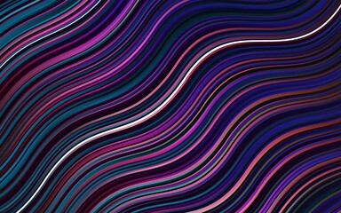 Dark Multicolor vector template with bent lines.