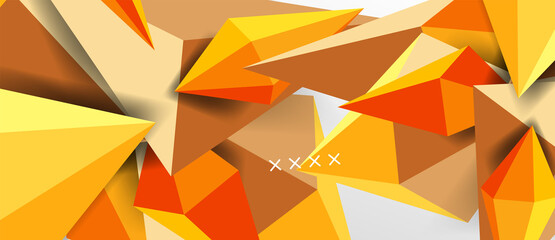 3d low poly abstract shape background vector illustration