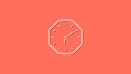 Amazing counting down 12 hors 3d clock isolated on red background, Clock icon ,New clock icon