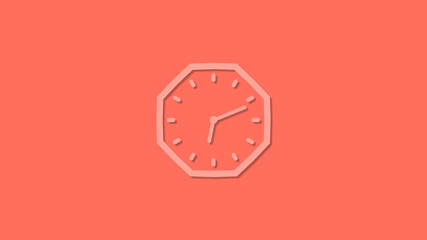 Amazing counting down 12 hors 3d clock isolated on red background, Clock icon ,New clock icon