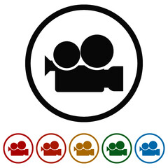 Video Recorder Ring Icon, color set