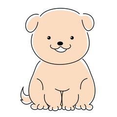 子犬　白　イラスト素材