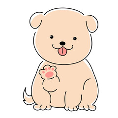 子犬　白　イラスト素材