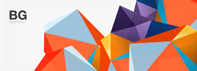 3d mosaic abstract backgrounds, low poly shape geometric design