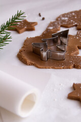 Cooking Christmas gingerbread cookies