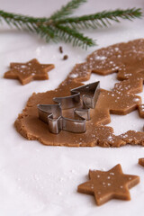 Cooking Christmas gingerbread cookies