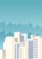 Downtown vector building illustration isolated on background