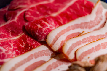 Close up shot of raw meat